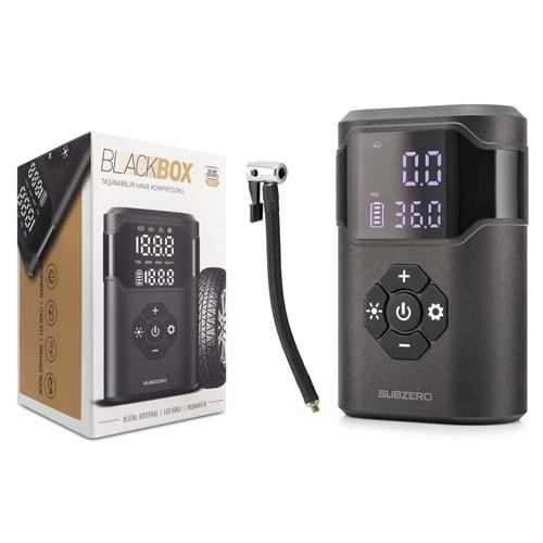 Subzero BX55 Taşınabilir Akıllı Kablosuz Hava Kompresörü - Dijital Ekranlı Şarj Edilebilir Lastik Şişirme Pompası