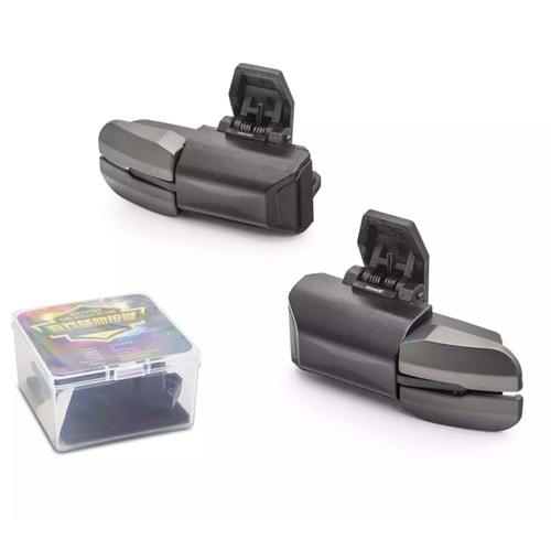 HADRON HDX3586 Altı Parmak Destekli Çift Butonlu Alaşım Metal Mobil Oyun Tetiği L1 R1 L2 R2 Ateş Butonu PUBG CoD Free Fire Uyumlu - Siyah