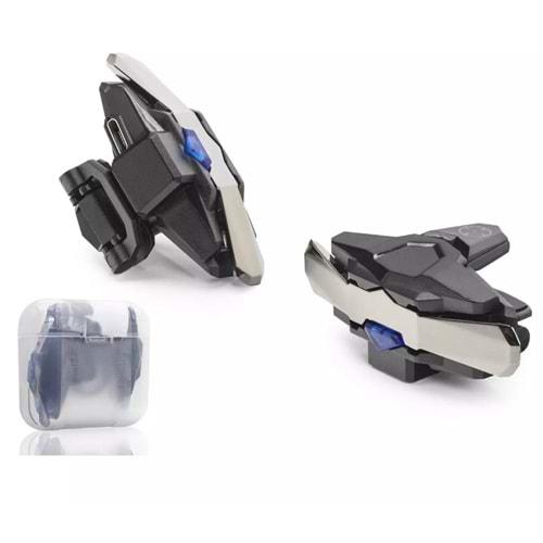 HADRON HDX3588 Nabız Atışlı Elektronik Mobil Oyun Tetiği L1 R1 Saniyede 52 Atış Ateş Butonu PUBG CoD Free Fire Uyumlu - Gri