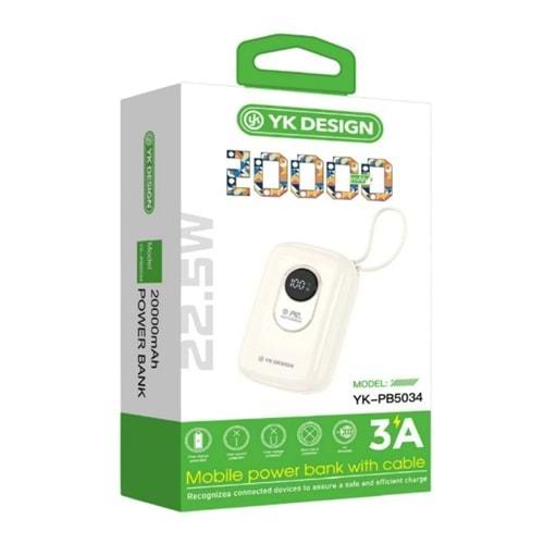 YK Design YK-PB5034 20000 mAh 22.5W Lcd Göstergeli Powerbank