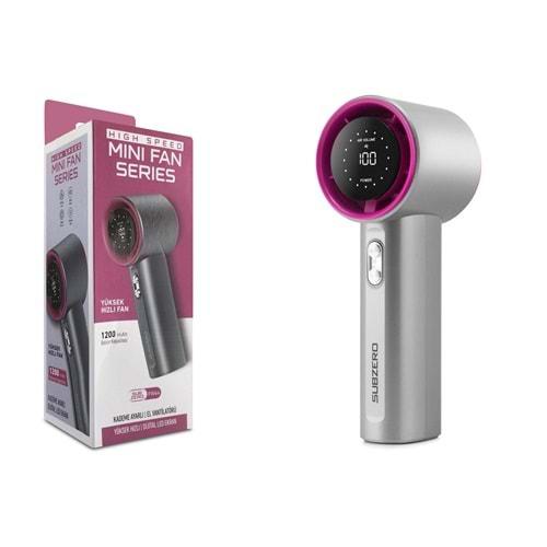 Subzero FW44 Kademe Ayarlı Dijital Göstergeli Yüksek Hızlı USB Şarjlı El Fanı