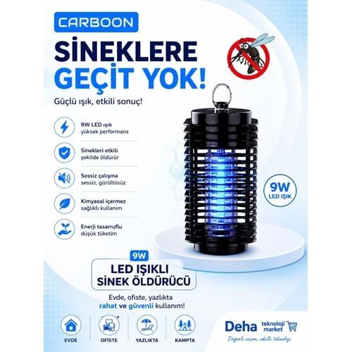 Carboon 9W Yuvarlak Elektrikli Sinek Öldürücü Cihaz Cız Lamba Mor Işık