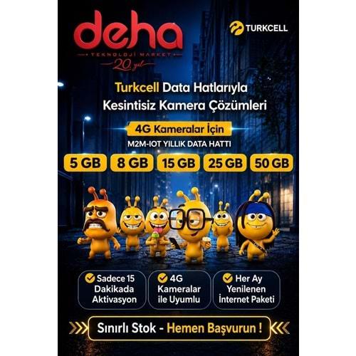 Turkcell Sim Kart 15GB Kameralar İçin (M2M-IOT) 1Yıllık Paket fiyat (İnternet olmayan yerlerdeki sim kartlı kameralar için)
