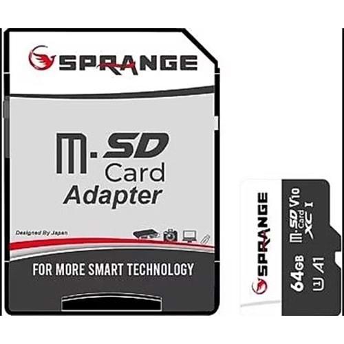Sprange SM64 High Speed 64GB TF Hafıza Kartı & SD Adaptör