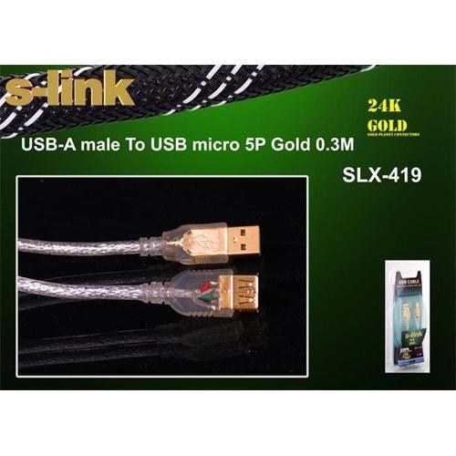 S-link SLX-419 0.3m USB AM/MICRO5P Kablosu