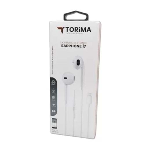Torima i7 Lighthing to Stereo Earphone Kablolu Kulaklık Beyaz YD-21