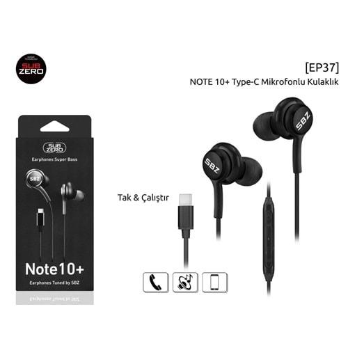Subzero EP37 Note10+ Tak Çalıştır Type-C Girişli Kulaklık