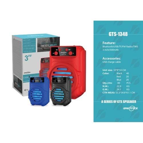 GTS-1348 Bluetooth/Usb/Sd/Radio Müzik Kutusu