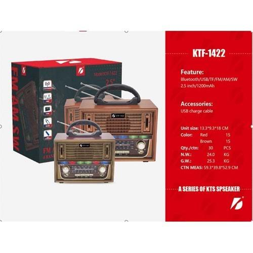 Subzero KTF-1422 Işıklı Nostaljik Radyolu Bluetooth Hoparlör