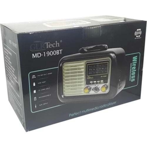 Kemai MD-1900BT Bluetooth-USB-SD-FM Şarjlı Nostaljik Radyo