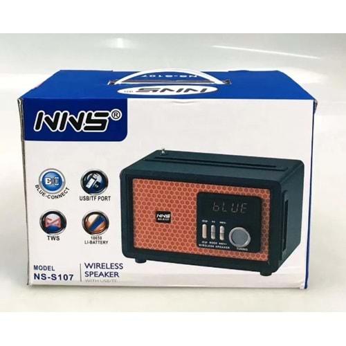 NNS NS-S107 USB SD AUX Bluetooth Destekli Nostaljik Radyo