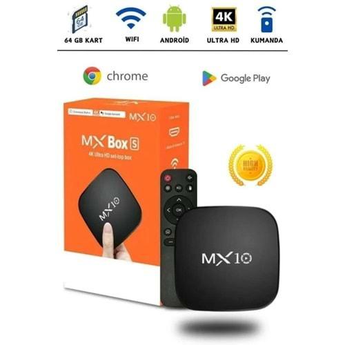 MX10 4K Android TV Box Medya Oynatıcı Android13 Tv Box Tv Stick Medya Oynatıcı Smart Tv Wifi