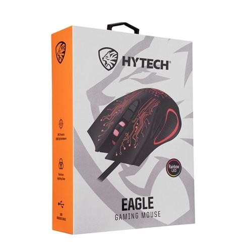 Hytech HY-X8 3200dpı RGB 6 Button Eagle Siyah Gaming Oyuncu Mouse (1.5 Metre Kablo Uzunluğu)