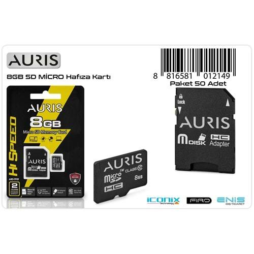 Auris 8GB Class 10 MicroSD Hafıza Kartı