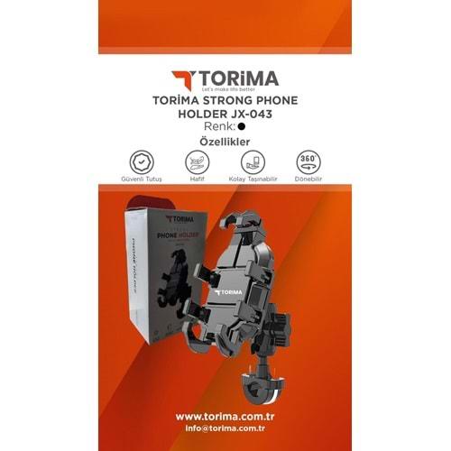 Torima Siyah JX-043 Car Holder Araç Içi ve Motor/ Bisiklet Telefon Tutucu