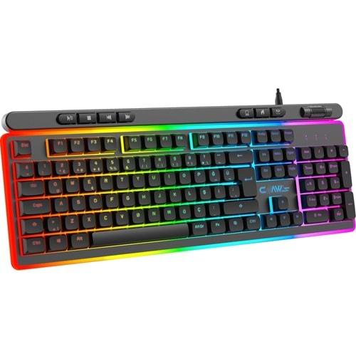 Claw's Nova K1 360° Özelleştirilebilir Rgb & Yazılımlı Full Membran 104+7 Tuşlu Ekstra Multimedya / Rollover Ses Kontrol Mekanizmalı Gaming Klavye