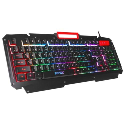 Everest KB-R800 METAFOR USB Gökkuşağı Aydınlatmalı Q Metal Yüzey Gaming Oyuncu Klavyesi