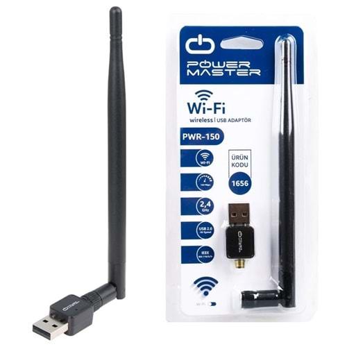 PowerMaster 802.11N Micro 7601 Chipset 2.4GHz 150 Mbps HD Uydu Alıcı Uyumlu Antenli USB Stick Wifi Adaptör