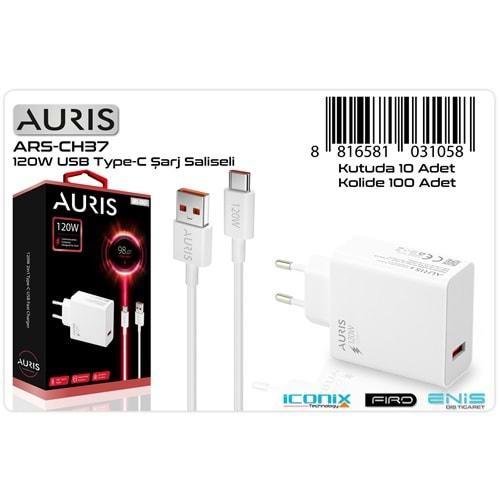 Auris ARS-CH37 120W Type-c Saliseli Turbo Şarj Aleti