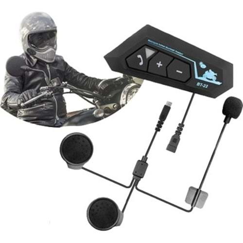Yk desıgn BT22 Bluetooth Motosiklet Kulaklığı Intercom Siyah Motorsiklet Kulaklık