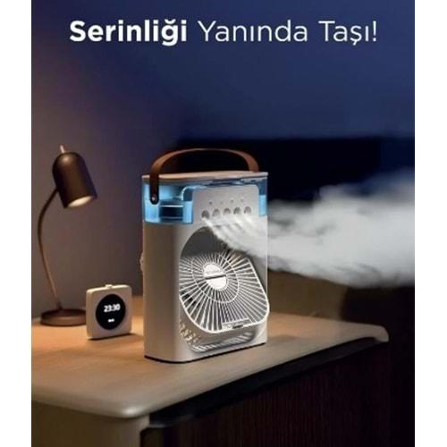 Torima F-17 Taşınabilir Masaüstü Hava Nemlendirici Buz Renkli Fan Vantilatör