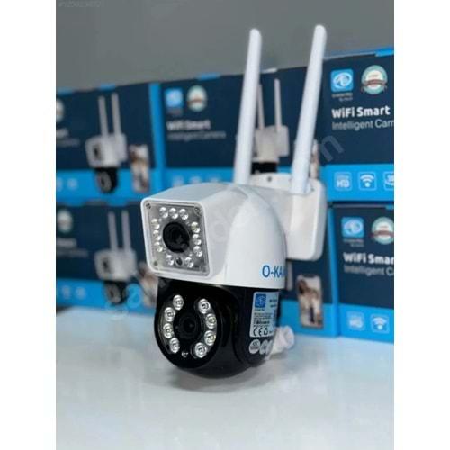 O-KAM-3012 WiFi PTZ Camera 3.5 inch 2MP+2MP Dual Light Leds