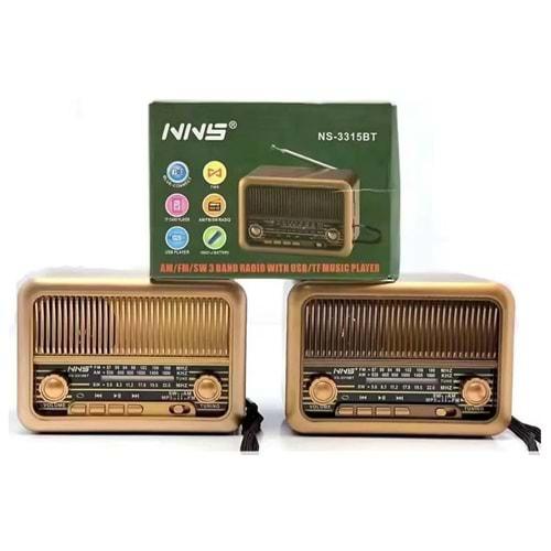 NNS NS-3315BT Usb/Sd Mp3 Çalar Bluetooth Şarjlı Nostaljik Radyo