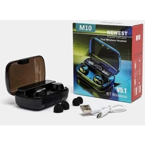Newpro M10 Earbuds Kulak İçi Tws Bluetooth Kulaklık Led Göstergeli Powerbankli Wireless V5.3