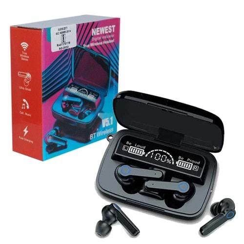 Newpro M19 Earbuds Kulak İçi Tws Bluetooth Kulaklık Led Göstergeli El Fenerli Powerbankli Wireless V5.3