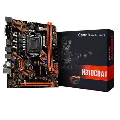 ESONIC H310CDA1 İntel H310c DDR4 Soket 2133MHz M.2 LGA1151 Gen.6-7-8-9 mATX Anakart