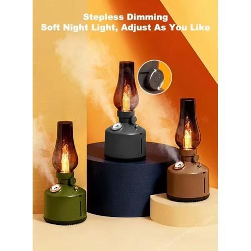 Katjmer KT-H03 Retro Gazyağı Lambası Nemlendirici 260 ml Büyük Kapasiteli Ultrasonik Dilsiz Serin buhar difüzörü
