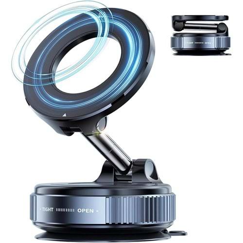 K007 360 Derece Dönebilen Vakumlu Magnetik Telefon Tutucu Ayna-Cam-Araba