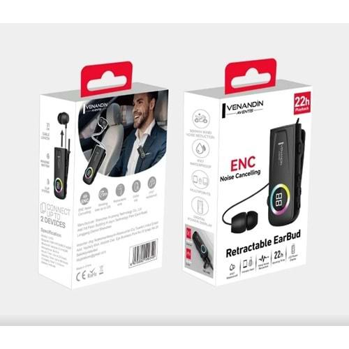Venandin Luxora LX10 Makaralı Led Göstergeli RGB Titreşimli Bluetooth Kulaklık