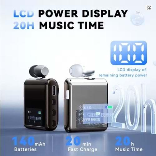 YK Design K89 Digital Göstergeli 20saat Makaralı Bluetooth 5.3 Kulaklık