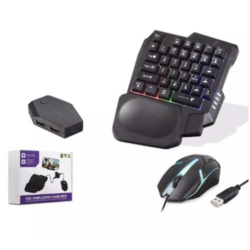 Nodar ND762 Pubg Mobile Klavye Mouse Konsol Dönüştürücü Siyah